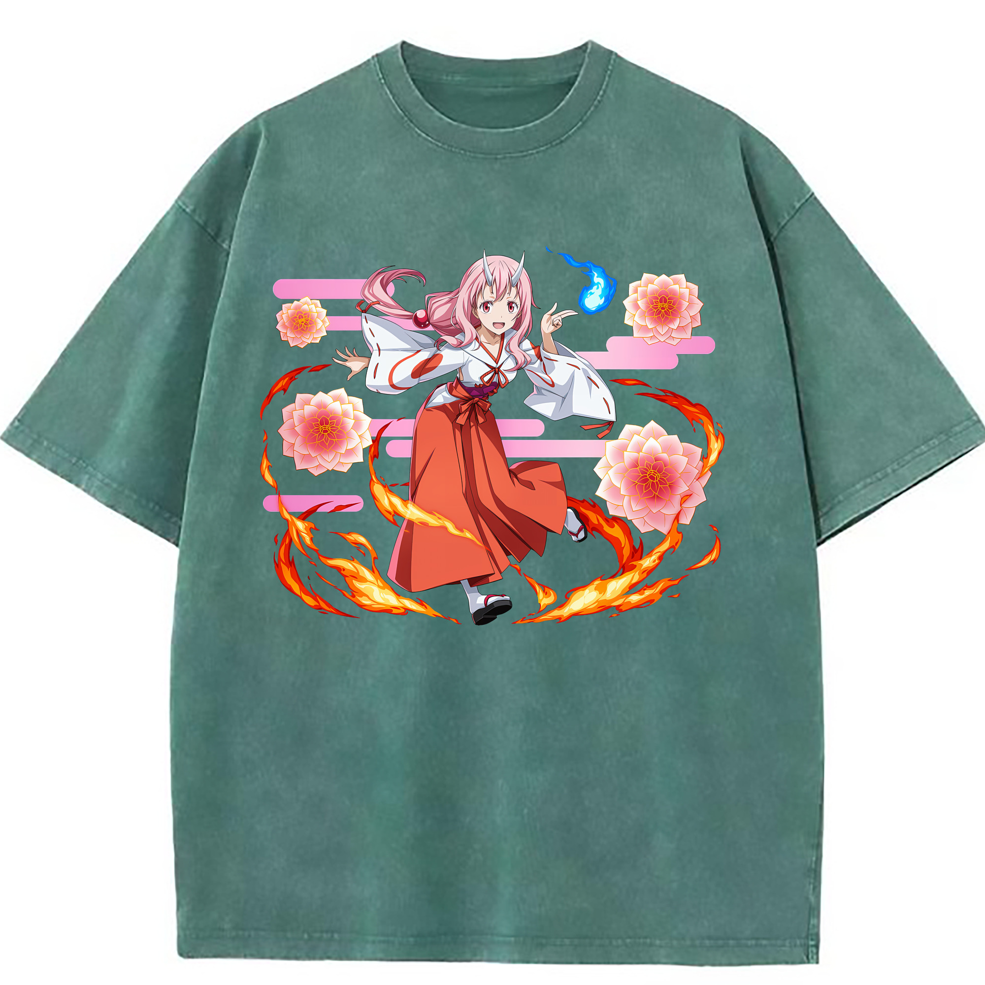 （画像用） 転スラ Regarding Reincarnated to Slime 綿100% ヴィンテージ風 半袖Tシャツ（フロントプリント）